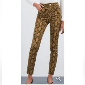 Zara Brown Python Print Skinny Jeans Sz. 4